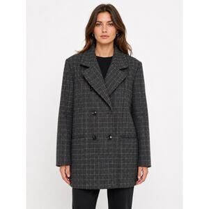 1990s Jaeger Great Britain Wool Windowpane Coat Jacket L/XL